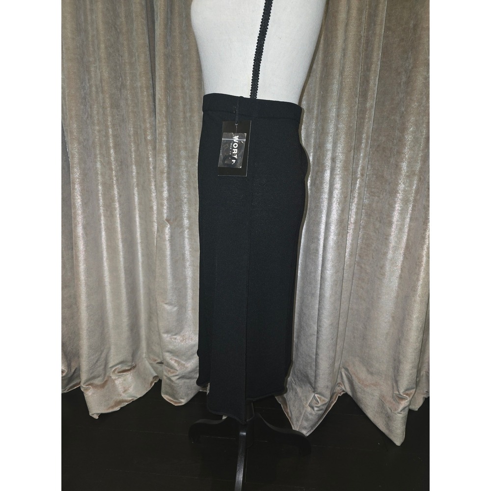 Worth New York Black Knit A-Line Skirt Small NWT Professional Elegant - Picture 2 of 6